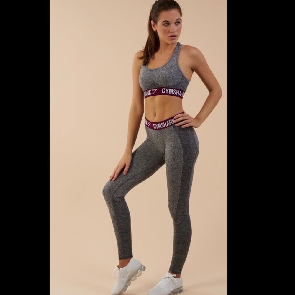 Gymshark Sz S Flex Legging in Charcoal/Deep Plum